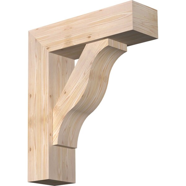 Ekena Millwork Funston Block Smooth Bracket w/ Offset Brace, Douglas Fir, 7 1/2"W x 26"D x 30"H BKT0806X26X30FST05SDF - main